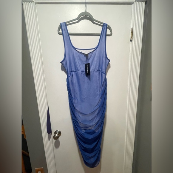Shein SXY Plus Ruched Side Sheer Mesh Dress - Picture 3 of 4